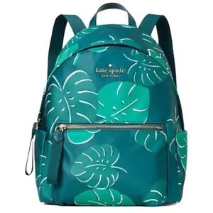 Kate Spade Monstera Leaves The Little Better Backpack Green Nylon New